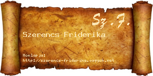 Szerencs Friderika névjegykártya